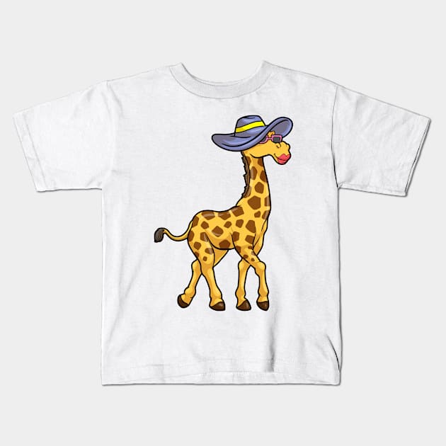 Giraffe with Hat Kids T-Shirt by Markus Schnabel